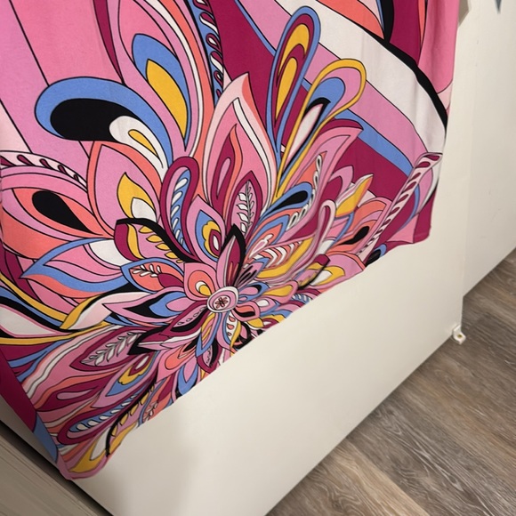 NWT London Times Swirl 3/4 Length Sleeve Shift Dress Pink Print - Picture 6 of 12